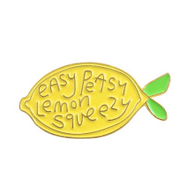 Yellow letter fish style cartoon custom badge factory direct metal lapel pin